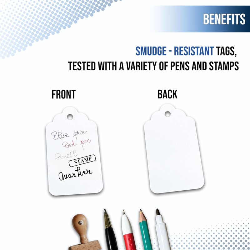 Easytwelve - 1000 Pieces Unstrung Price Tags for Clothes 1.75 x 1.093 inches, Hang Tags Labels for Clothing Tags and Labels, Retail, White Tags, Tagging Gun Refill - Image 4